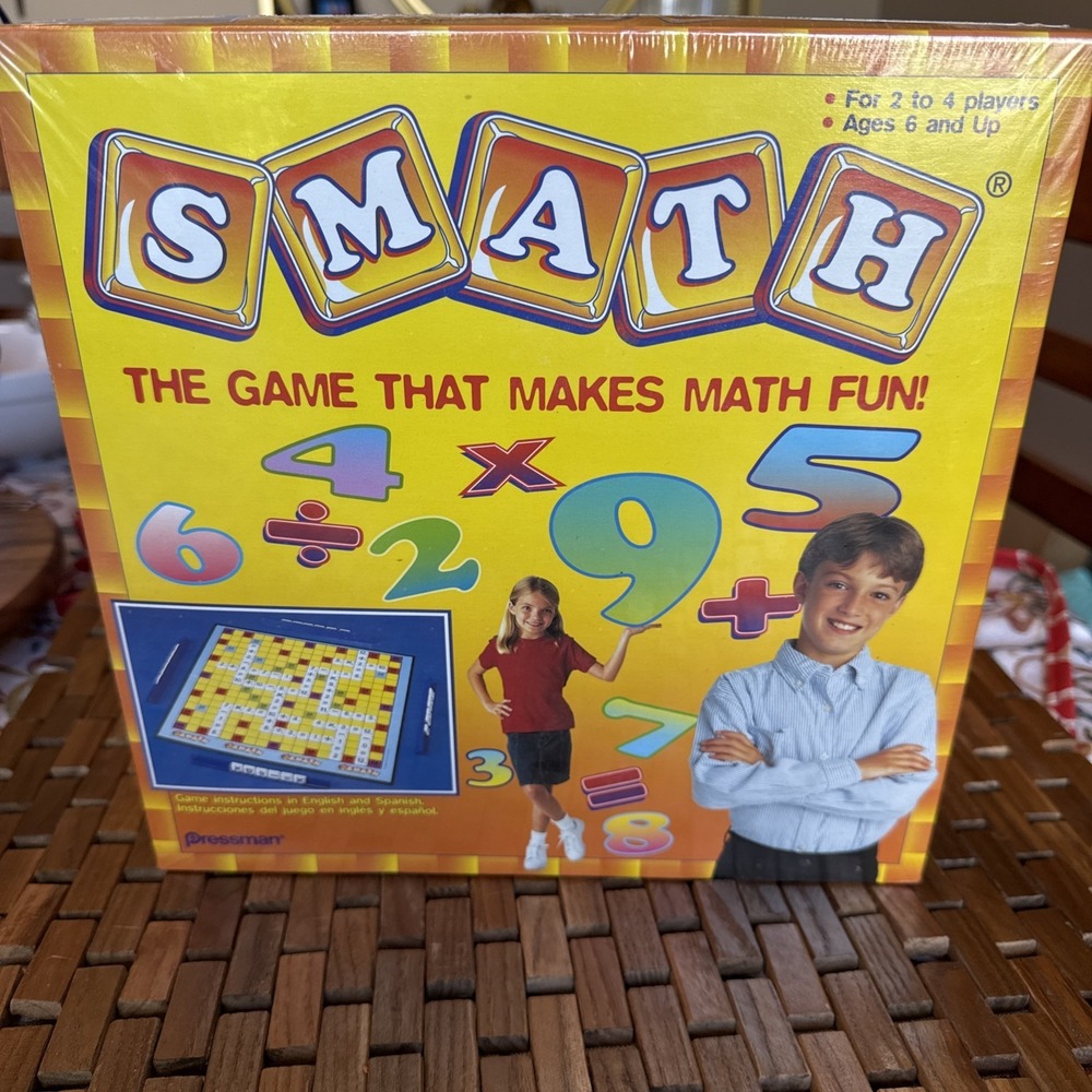 SMATH Board Game Pressman 2000 Sealed The Game That Makes Math Fun Scrabble New